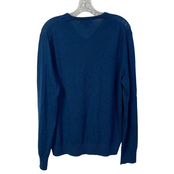 BANANA REPUBLIC L V-Neck Sweater 100% Merino Wool Pullover Academia Lightweight - Picture 6 of 6